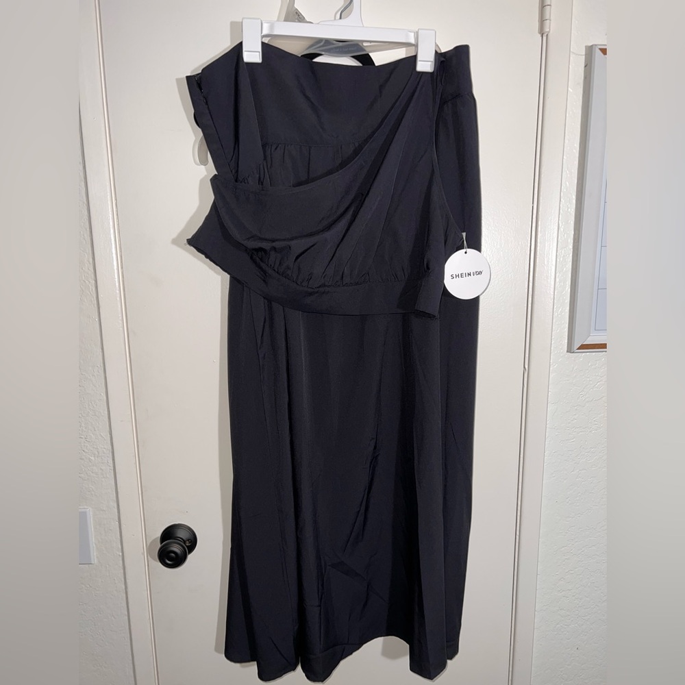 SHEIN Elegant One Shoulder 2pc; Shirt and Skirt